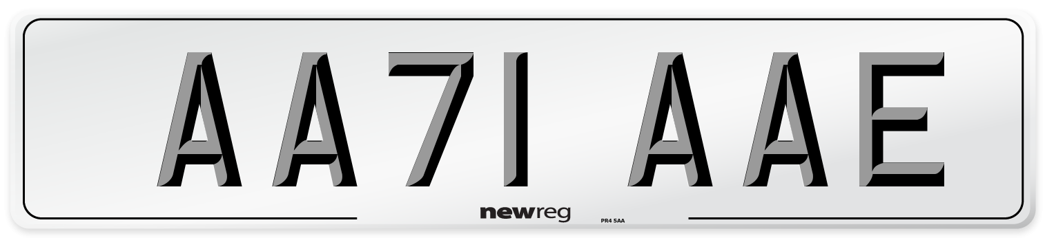 AA71 AAE Number Plate from New Reg